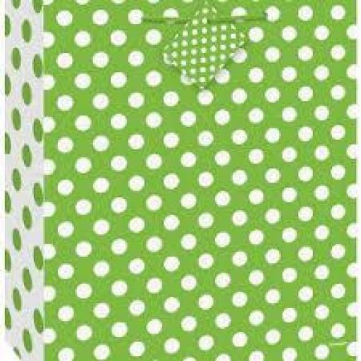 Lime Green Dots Medium Gift Bag