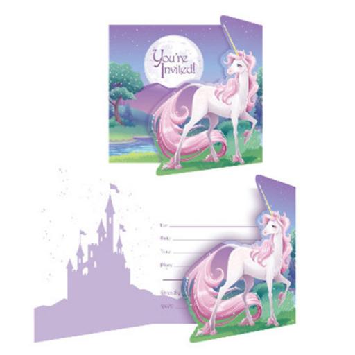 Unicorn Fantasy Party 8ct Invitations + Envelopes