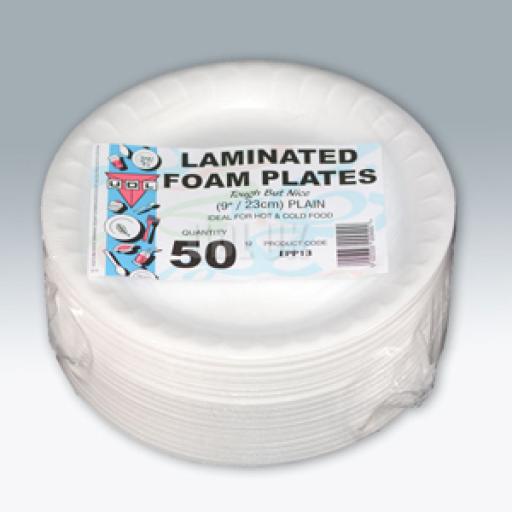 9" Laminated Foam Plates 50pk