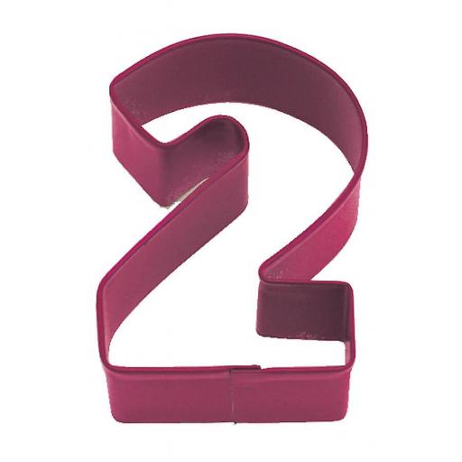 Cookie Cutter Number 2 (7.5cm) Red Polyresin Metal