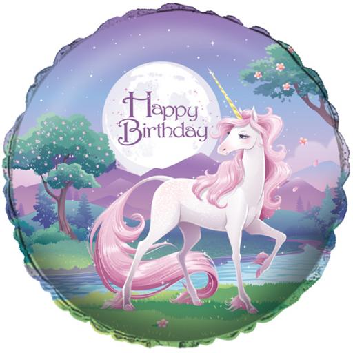 Unicorn Fantasy Happy Birthday 18inch Foil Balloon