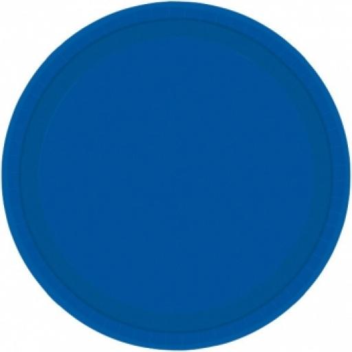 8 Bright Royal Blue Paper Plates 9"