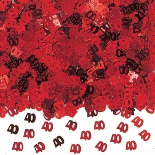 40th Anniversary Red (Metallic) Confetti - 14g