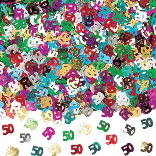 Numeral 50 Multi (Metallic) Confetti