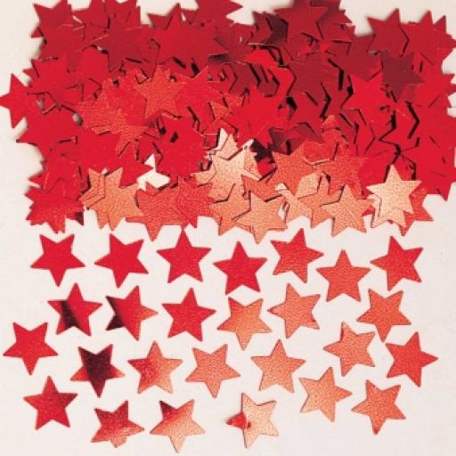Stardust Red Metallic Star Confetti 14g