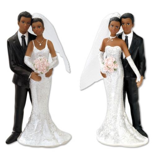 Black Bride And Groom Standing 13cm Choice of 2 Assorted