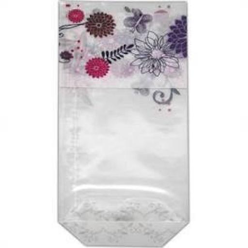 Confectionery Bags Patterned & Ties 100x220mm