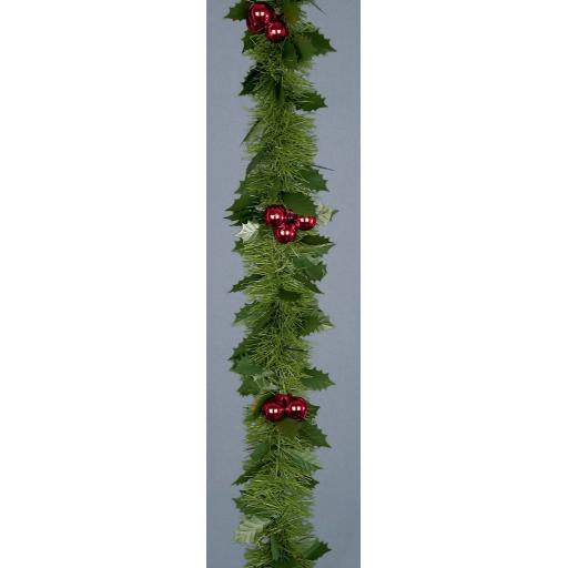 2.7M Tinsel Garland with Red Balls