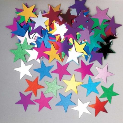Jumbo Stars Multi Colour Metallic Confetti 14g