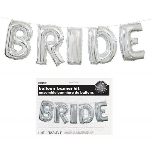 14 Inch Silver Bride Letter Balloon Kit