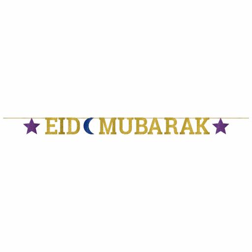Eid Mubarak Glitter Letter Banner 3.65m