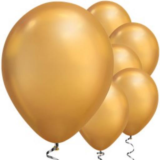 Gold Chrome Balloons - 11" Latex 100pcs Qualitex