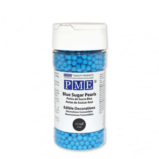 PME Blue Sugar Pearls Balls 100g