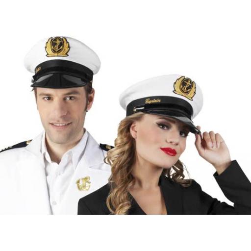 Captain Hat Adult (One Size, White)