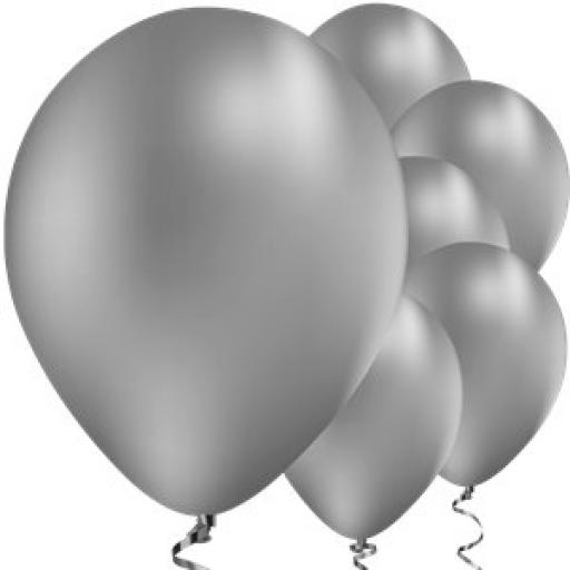 Silver Chrome Balloons - 11" Latex qualitex 25pcs