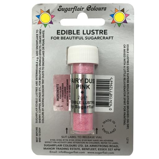 SugarFlair Edible Lustre- Fairy Dust Pink-2g