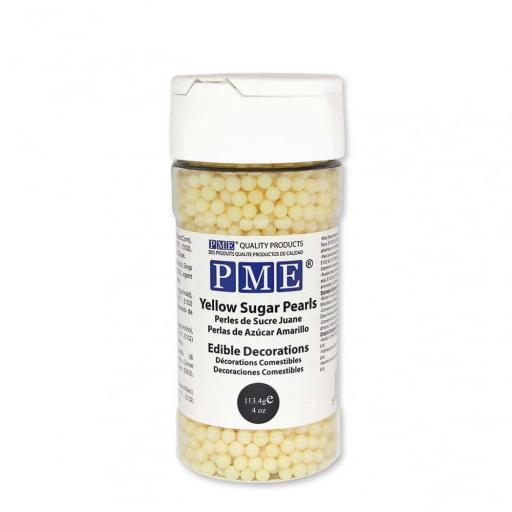 PME Edible Yellow Sugar Pearls 100g