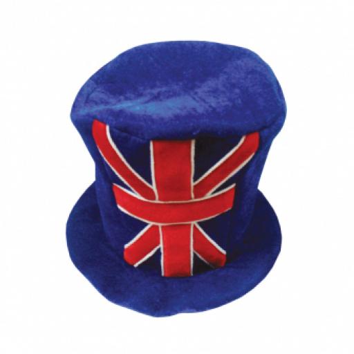 Great Britain Union Jack Felt Top Hat - 27.9cm x 34.9cm