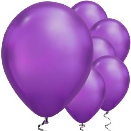 Purple Chrome Balloons - 11" Latex 100pcs Qualitex
