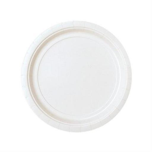 8 Paper Plates, 17.7cm - Frosty White