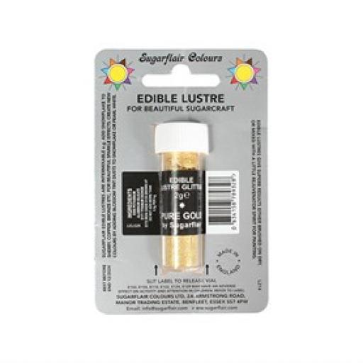 Sugarflair Edible Lustre Glitter - Pure Gold - 2g