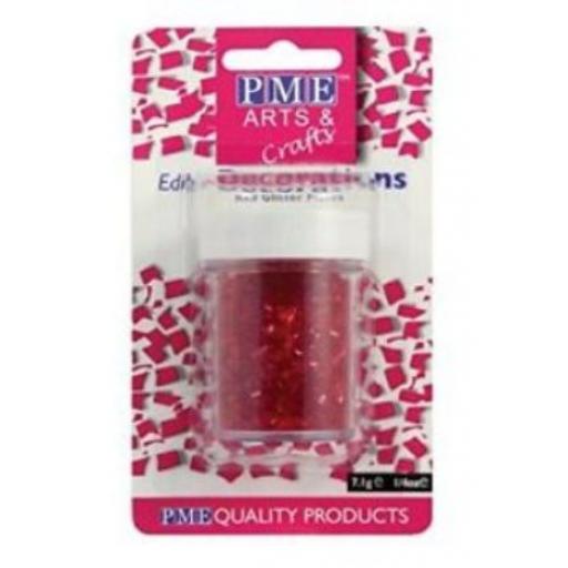 PME Edible Red Glitter Flakes 7g