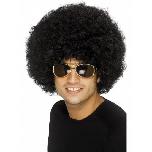 70s Funky Afro Wig, Black, 120g