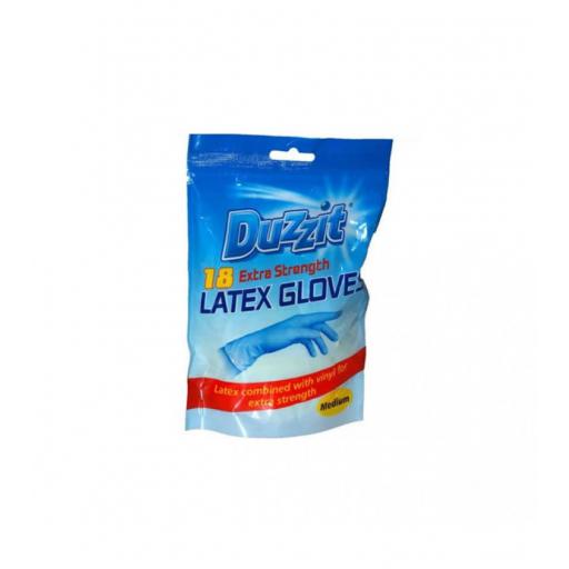 Duzzit Latex Gloves Extra Strength Medium 18 Pack