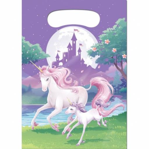 Unicorn Fantasy Plastic Party/Loot Bags 8pcs