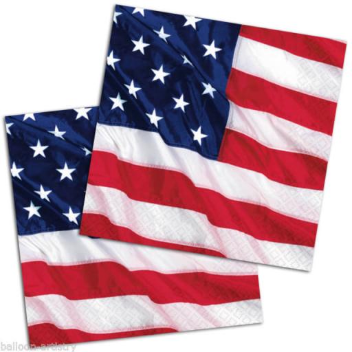 USA Flying Colours Luncheon Napkins 16pcs 2ply