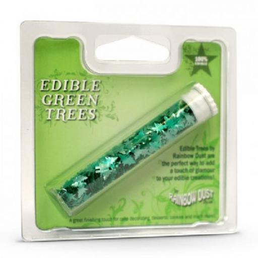 Edible Glitter Shape Green Trees-2g