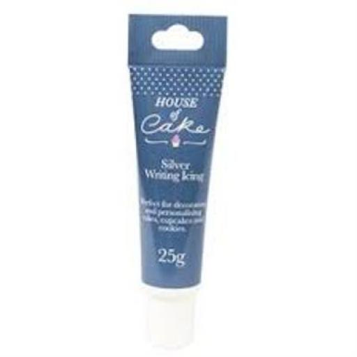 House of Cake Glitter Icing Writing Tube Silver 25g