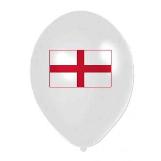 50pcs 12" white balloons printed on 2 sides with the St George Cross