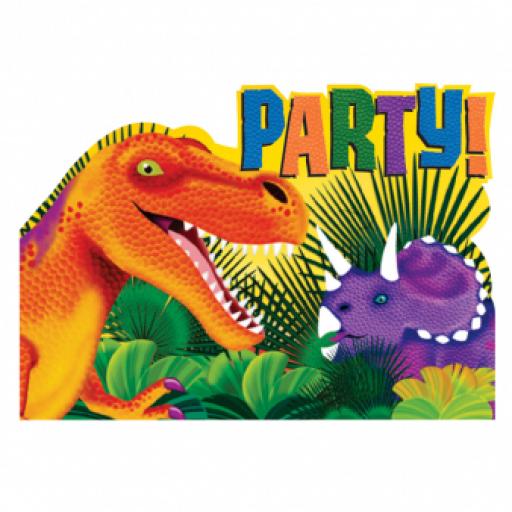 Prehistoric Party Postcard Invitations & envelopes 8 set Includes: 8 inv, 8 envelopes, 8 seals, 8 save the date stickers