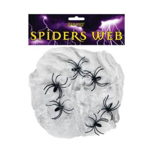 Stretchable Spooky Spiders Web & 5 spiders