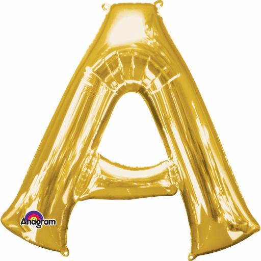 Letter A Supershape Gold Foil Balloon 34"/"86cm