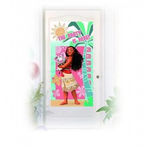 Moana The Party is Here Plastic Door Poster Banner 75 x 150cm