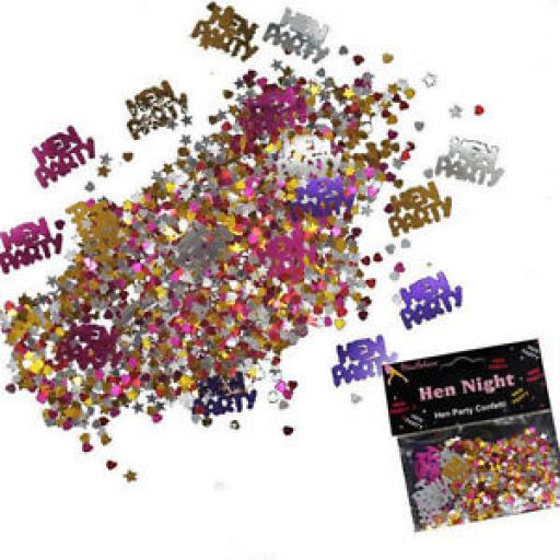 Hen Night Party Table Confetti 14g of assorted pieces of confetti