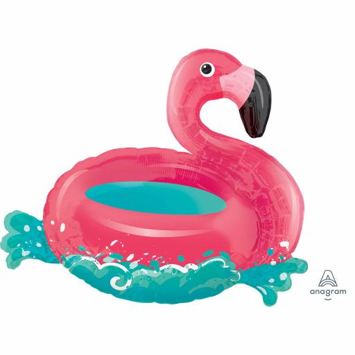 Floating Flamingo SuperShape Foil Balloon 30 X 27 inch