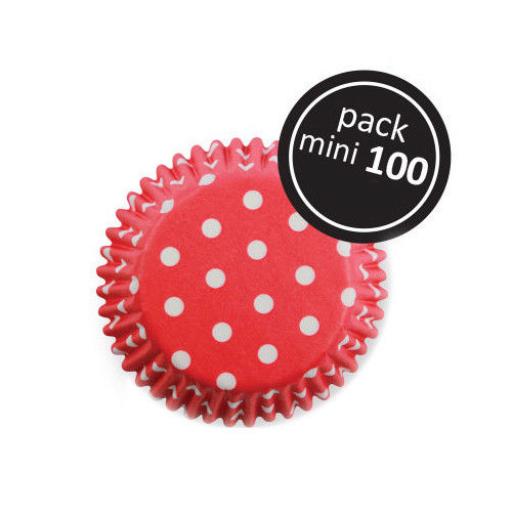 Red Polka Dots Mini Baking Cases 100pcs