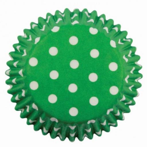 Green Polka Dots Cupcake Cases 60pcs