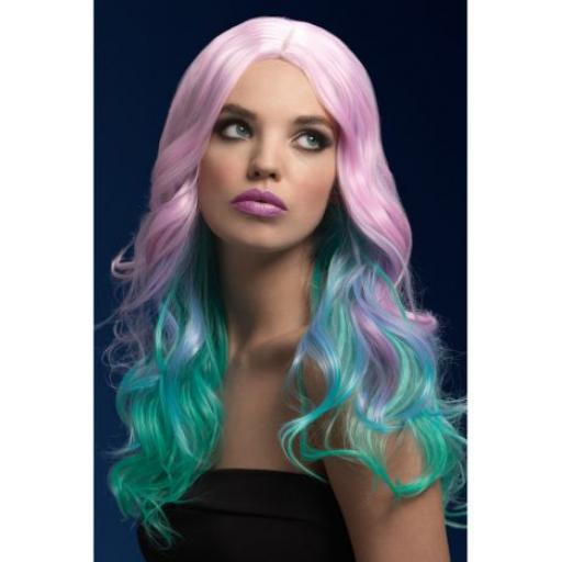 Fever Khloe Wig, Pastel Ombre, Long Wave with Centre Parting, 26inch/66cm