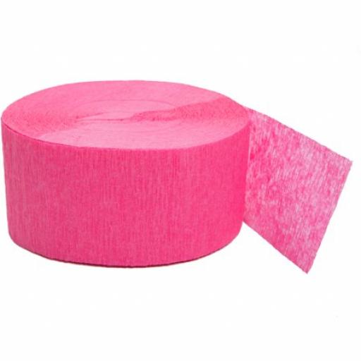 Crepe Paper Bright Pink Streamer 81 ft