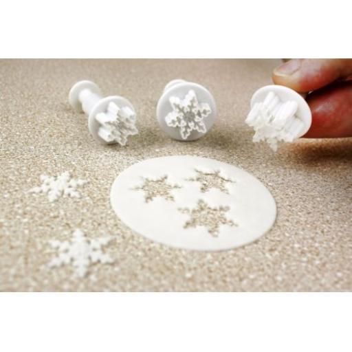 PME Mini Snowflake Plunger Cutters Set of 3