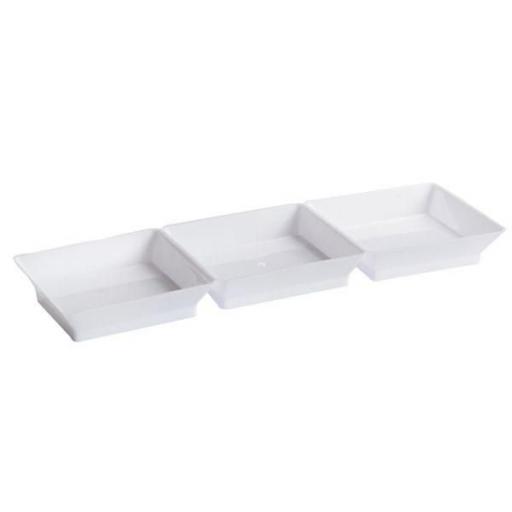 White Plastic 3 Section Serving Trays