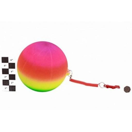 24cm Neon Rainbow Ball With Keychain