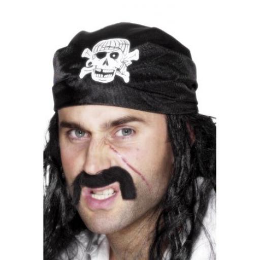 Pirate Bandana, Black, with Skull & Crossbones