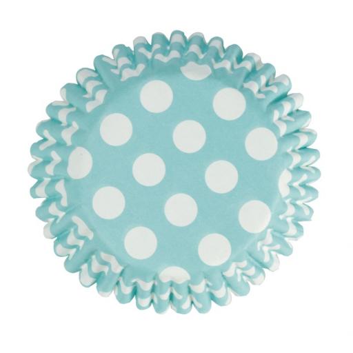 Aqua Spot Printed Baking Case 54 pcs