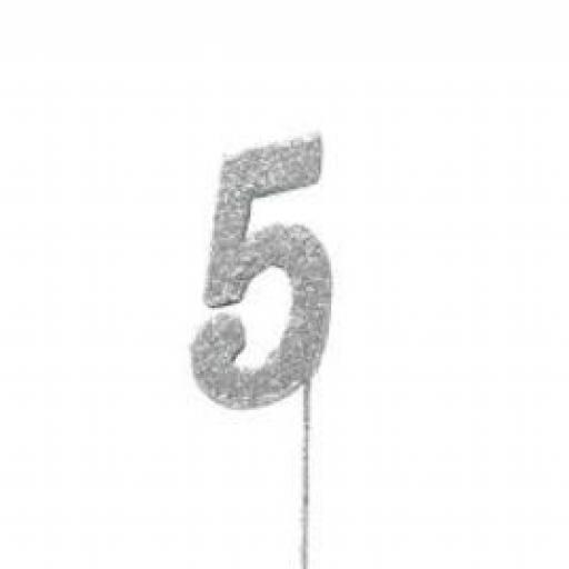 Glitter Pick Number 5 Silver