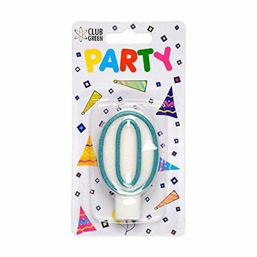 Party Candles Number 0 Blue